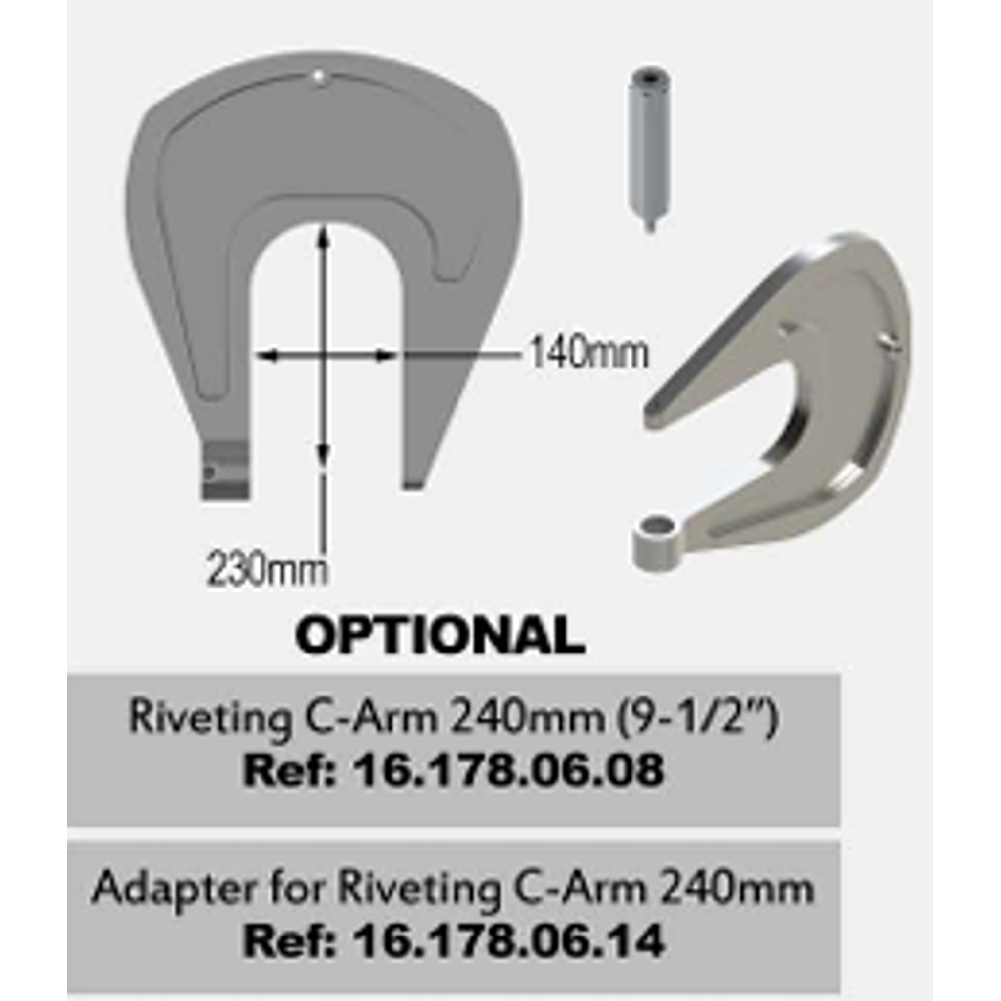 Bras c ass:250mm Riveteuse hydrolique